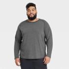 Men's Big & Tall Merino Wool Long Sleeve Athletic Top - All In Motion Heathered Black