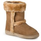 Girls' Journee Collection Chuckie Faux Fur Trim Fashion Boots - Chestnut 13, Dark Chestnut