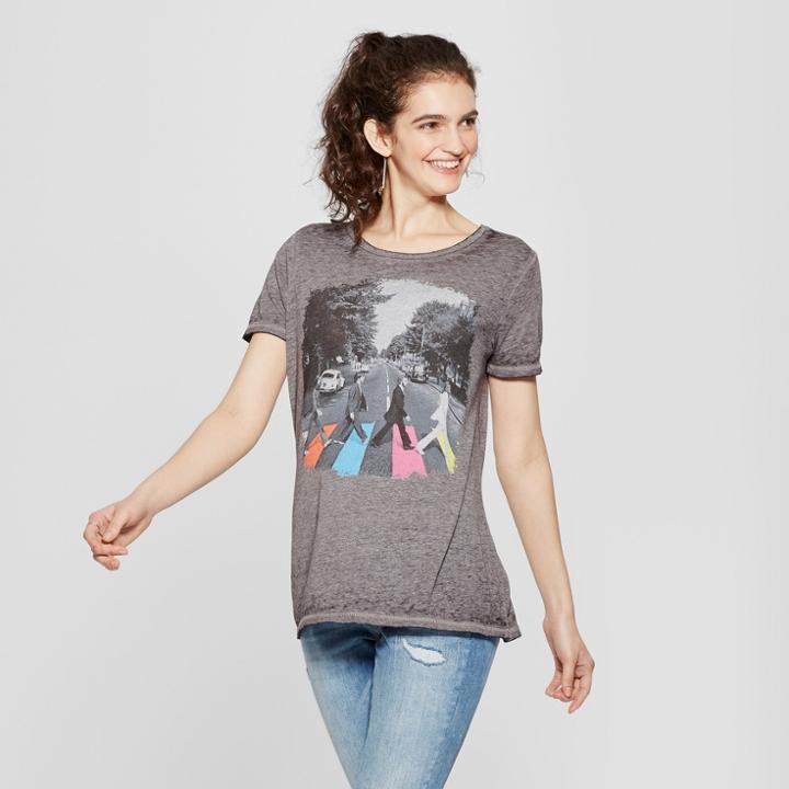 Women's The Beatles Abbey Road Short Sleeve Graphic T-shirt (juniors') Charcoal Gray