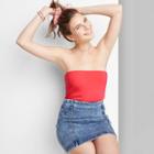 Women's Slim Fit Cropped Tube Top - Wild Fable Red
