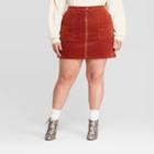 Women's Plus Size Corduroy Mini Skirt - Universal Thread Brown