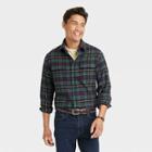 Men's Midweight Flannel Button-down Shirt - Goodfellow & Co Olive Green