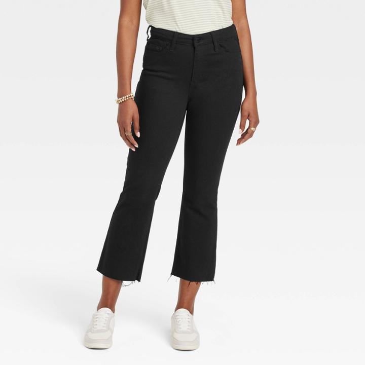 Women's High-rise Bootcut Cropped Jeans - Universal Thread Black Wash