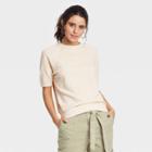 Women's Short Sleeve Sweatshirt - Universal Thread Cream