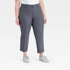 Women's Plus Size Straight Trousers - Ava & Viv Gray