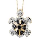 Target 120 Ct. T.w. Round-cut Black And White Diamond Prong Set Turtle Pendant - Yellow