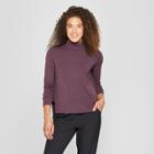 Mpg Sport Women's Knit Mock Neck Top - Purple