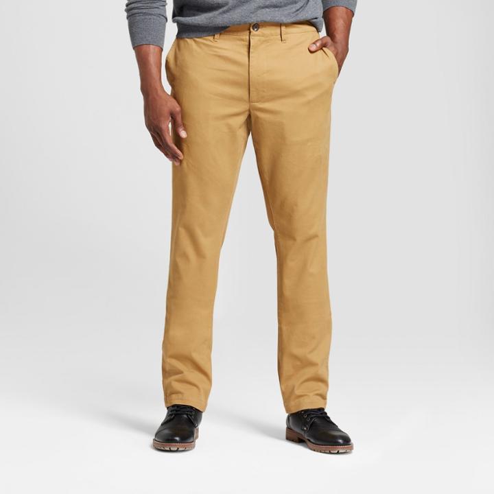 Target Men's Tall Athletic Fit Hennepin Chino Pants - Goodfellow & Co Light Brown