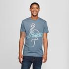Men's Short Sleeve Neon Flamingo Graphic T-shirt - Awake Navy