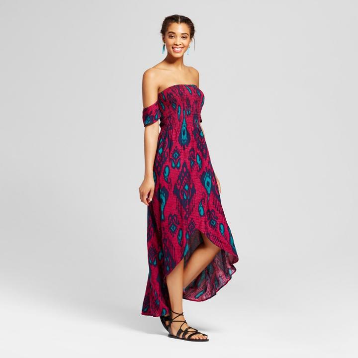 Women's Smocked Off The Shoulder Wrap Dress - Xhilaration (juniors') Plum