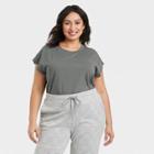 Women's Plus Size Short Sleeve T-shirt - A New Day Gray