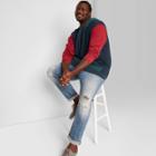 Men's Big & Tall Colorblock Standard Fit Hoodie - Original Use Blue
