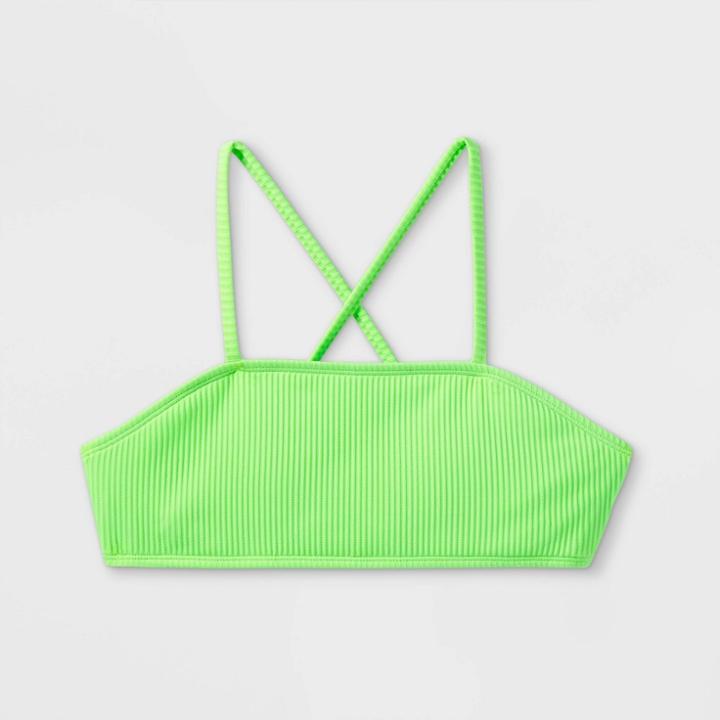 Girls' Ribbed Bikini Swim Top - Art Class Green