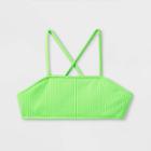 Girls' Ribbed Bikini Swim Top - Art Class Green