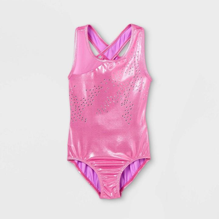 Girls' Shimmer Gymnastics Tank Leotard - Cat & Jack Pink