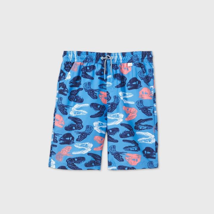 Boys' Dino Head Print Swim Trunks - Cat & Jack Blue
