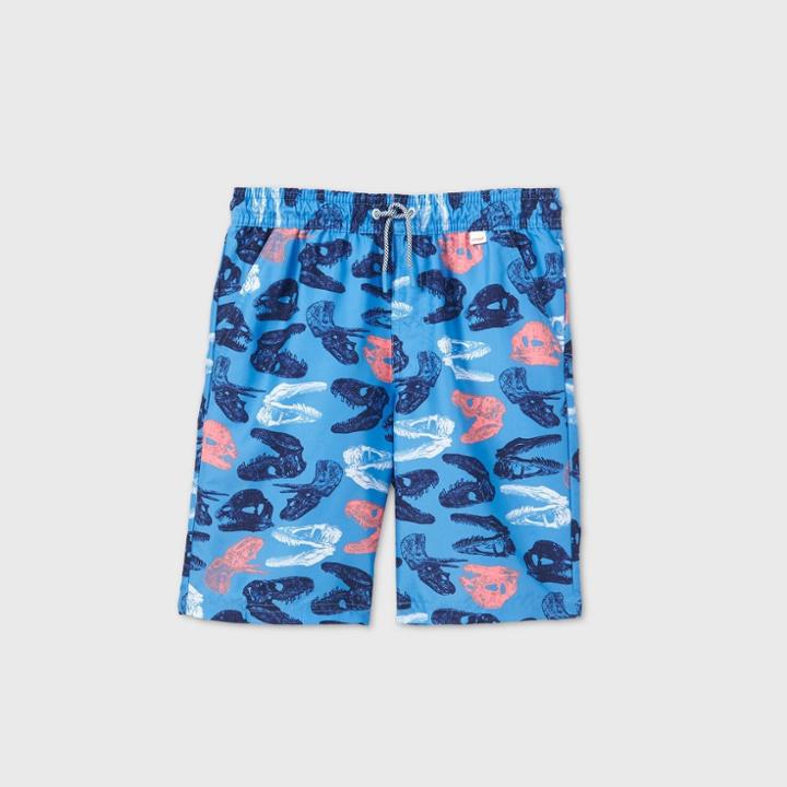 Boys' Dino Head Print Swim Trunks - Cat & Jack Blue