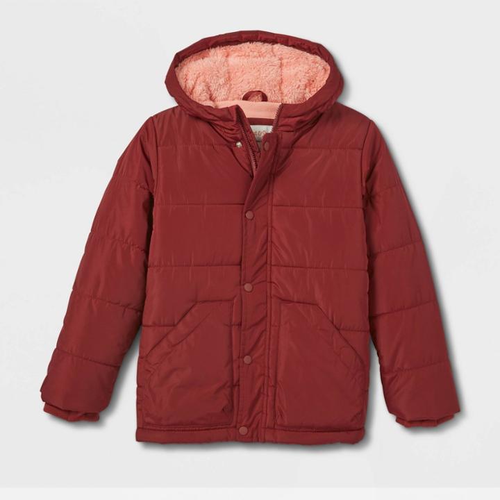 Girls' Solid Puffer Jacket - Cat & Jack