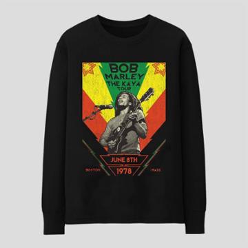 Men's Bob Marley Pullover Graphic Sweatshirt - Black