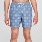 Trinity Collective Men's Tribal Design Print 6 Bali Woods Vintage Waist Board Shorts - Sacred Blue