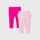 Baby Girls' 2pk Leggings - Cat & Jack Pink/magenta Pink Newborn, Pink/pink