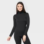 Wander By Hottotties Women's Seamless Thermal Turtleneck Top - Black