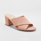 Women's Christine Crossband Heeled Pumps - A New Day Blush