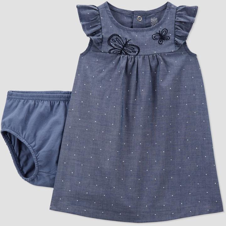 Baby Girls' Butterfly Chambray Dress - Just One You Made By Carter's Blue