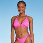 Juniors' Ribbed Triangle Bikini Top - Xhilaration Light Pink D/dd Cup