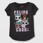 Girls' L.o.l. Surprise! Feline Good Short Sleeve T-shirt - Charcoal Heather