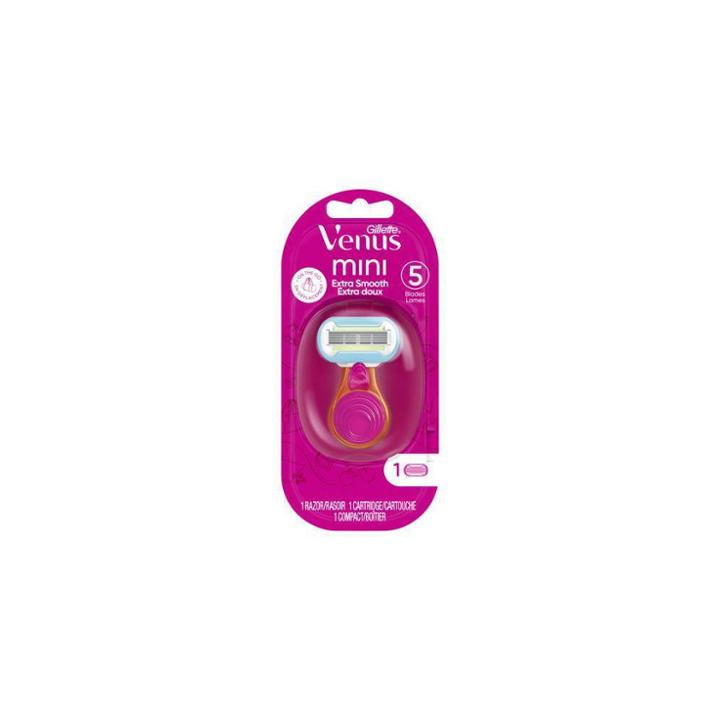 Venus Mini Extra Smooth On The Go Women's Razor + 1 Razor Blade Refill + 1 Travel Case - Trial