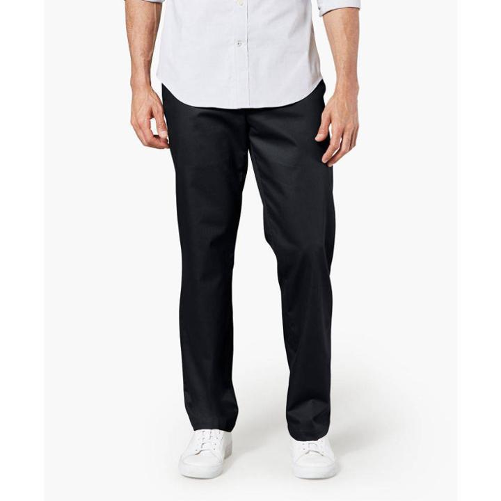 Dockers Men's Signature Creaseless Straight Fit Chino Pants - Black