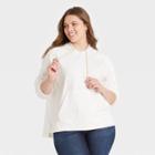 Women's Plus Size Hooded Sweatshirt - Universal Thread White