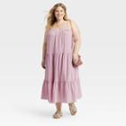 Women's Plus Size Sleeveless A-line Dress - Knox Rose Lilac Purple Floral