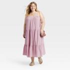 Women's Plus Size Sleeveless A-line Dress - Knox Rose Lilac Purple Floral