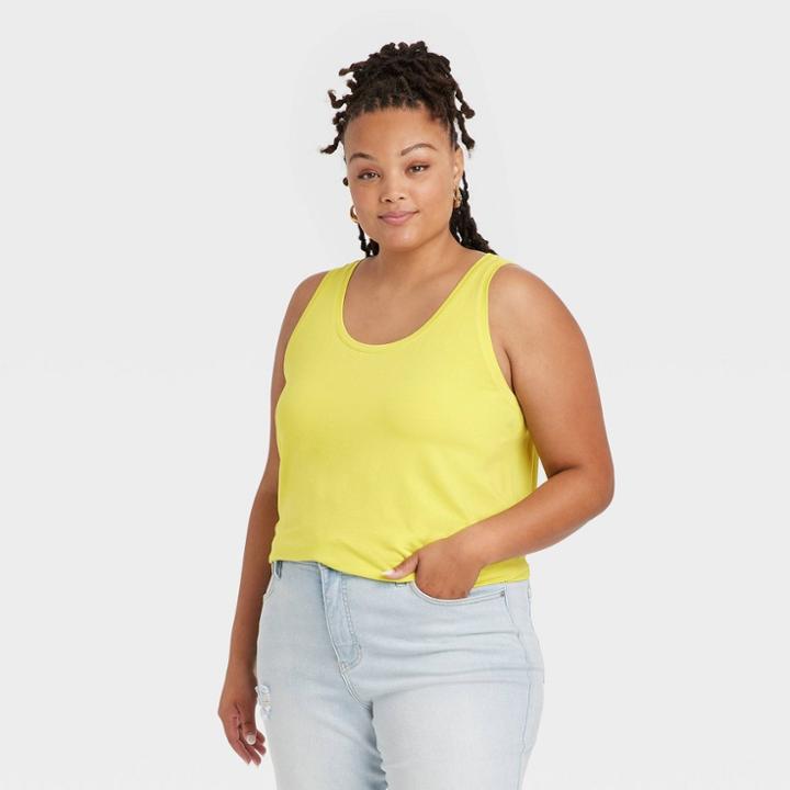 Women's Plus Size Relaxed Scoop Neck Tank Top - Ava & Viv