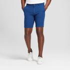 Target Men's 10.5 Patterned Linden Flat Front Shorts - Goodfellow & Co Blue Dobby