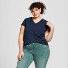 Target Women's Plus Size Monterey Pocket V-neck Short Sleeve T-shirt - Universal Thread Navy (blue)