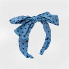 Girls' Denim Polka Dot Bow Headband - Cat & Jack Blue