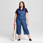 Women's Plus Size Tie Back Wide Leg Overall - Universal Thread Medium Wash