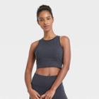 Women's Cozy Spacedye Longline Bra - Joylab Charcoal Gray Xxs