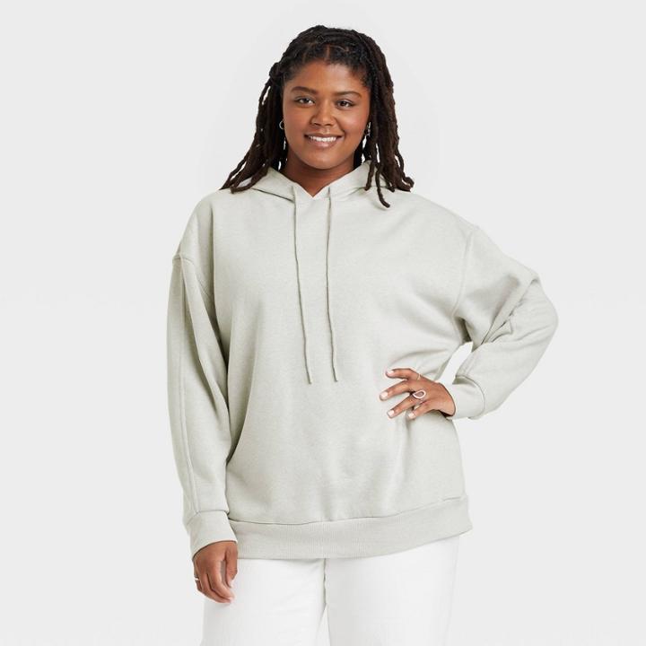 Women's Plus Size Hooded Sweatshirt - Universal Thread Heather Gray