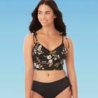 Women's Slimming Control Tie Shoulder Bikini Top - Beach Betty By Miracle Brands Black S, Women's,