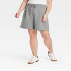 Women's High-rise Tie Waist Knit Midi Shorts - A New Day Heather Gray
