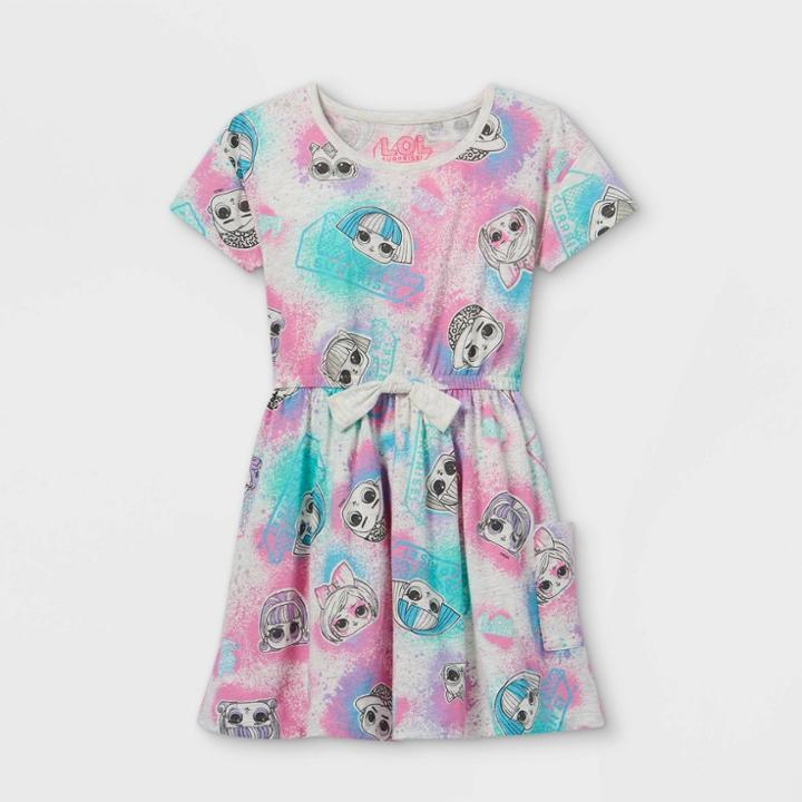 Girls' L.o.l. Surprise! A-line Dress - Off-white