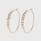 Hoop Earrings With Multi-shape Rhinestones - A New Day