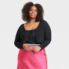 Women's Cropped Cardigan Sweater - Ava & Viv Black