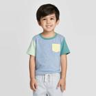 Petitetoddler Boys' Short Sleeve Colorblock Pocket T-shirt - Cat & Jack Blue 12m, Toddler Boy's