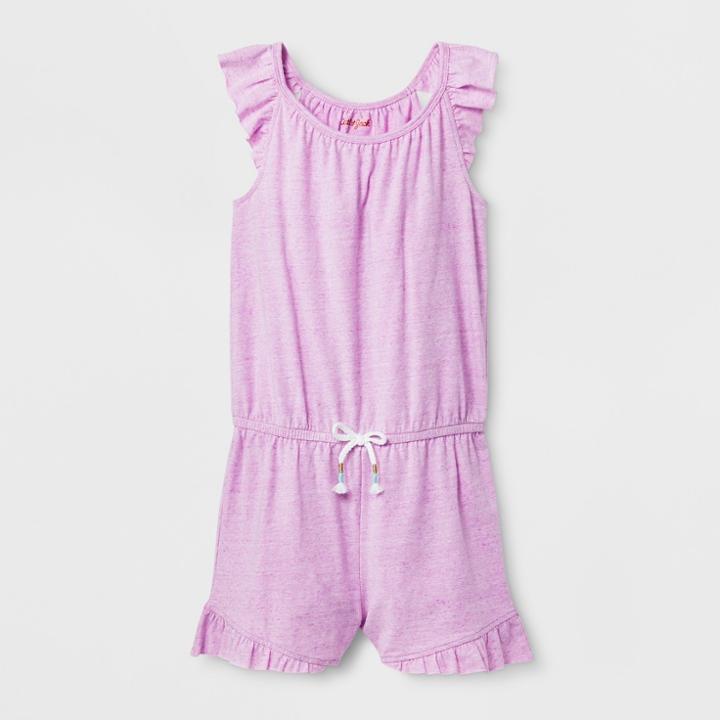 Girls' Sleeveless Knit Romper - Cat & Jack Violet