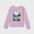 Kids' Adaptive Long Sleeve 'outdoor' Graphic T-shirt - Cat & Jack Dusty Lilac